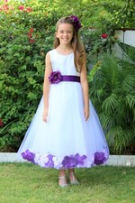 Satin floral rose - petals, white