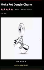 Pandora Moka Coffee Pot,Italian Inspired Charm. ALE S925 SILVER Coffee Lover