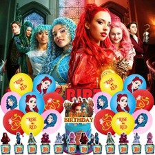 Descendants The Rise Of Red Party Supplies Set Balloons Cake Toppers Banner UK