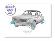 BMW 2002 Tii hand-drawn A5
