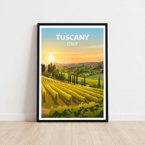 Tuscany italy travel poster - tuscany,