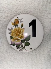 Floral Ceramic House Number 1