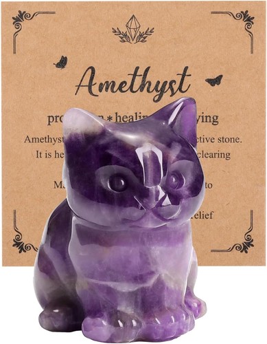Jsdde amethyst crystal cat - jsdde,