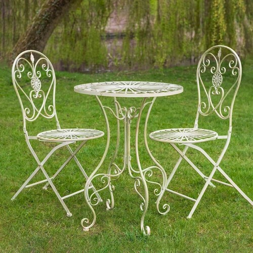 Cream bistro set garden dining - bistro,