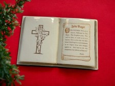 Vintage Holland Mold Lords Prayer Book Ceramic White Rose Table Decor 6"