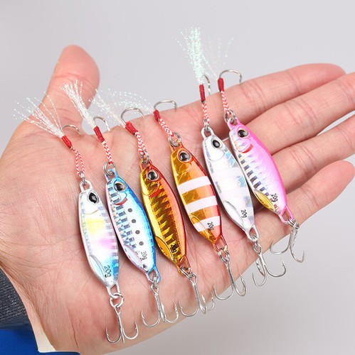 6pcs metal jig spoon 10g - metal, 10g-60g