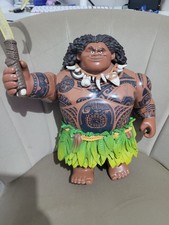 Moana Maui 12" Talking Figure Light Up Magical Fish Hook Mega Disney Store