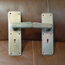 Pair Vintage Brass Door Lever