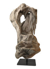 ART TROUVÉ: Driftwood Sculpture, Mounted on metal Plinth, 51 x 28 cm