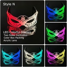 LED Light Up Neon Visor Glasses – Luminous Party Bar Rave Eyewear Costume