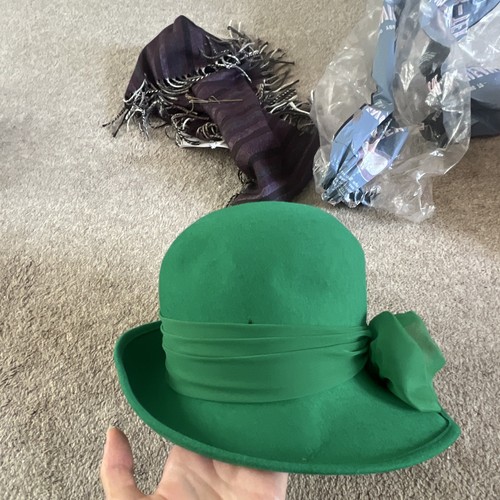 Women green felt - green, hat