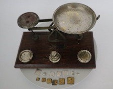Antique Photographic  Scales With Weights & Square Apothecary and Grain Weights