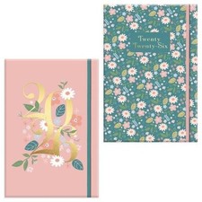 2026 Diary A5 Week To View Floral Softcover Monthly Planner Organiser Green Pink