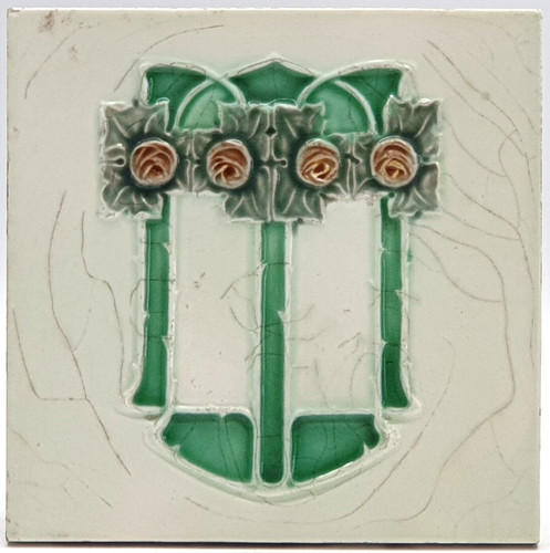 Antique fireplace tile - antique,