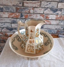 Victorian Malborough jug and bowl wash set 19th Century Antique c1880 