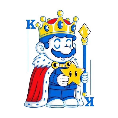 Crowned plumber holding - , star