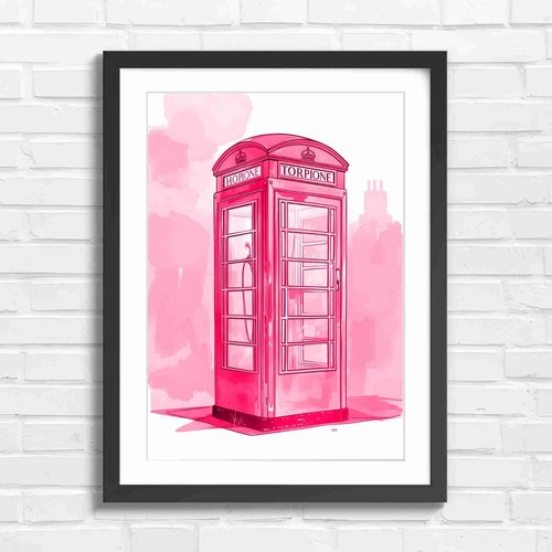 Pink vintage telephone booth - vintage,
