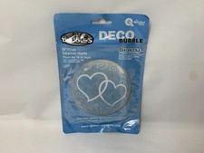 Qualatex Bubbles 24" Inch Deco Entwined Hearts Bubble Balloon (Air/Helium Fill)