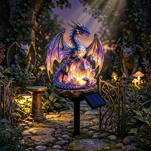 Solar powered dragon garden - powered,