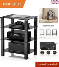 Heavy-Duty Black 4-Tier Glass