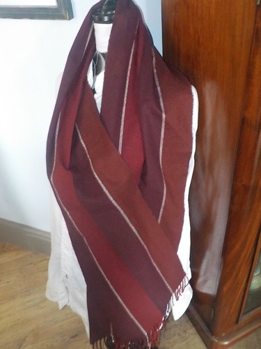 Vintage maroon striped - vintage, scarf