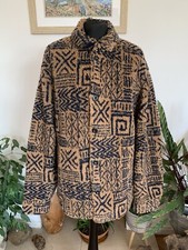 Zara Man Brown Aztec Fleece Jacket Coat Top Mens Fluffy Jumper - Small