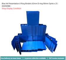 Blue A4 Presentation 4 D Ring Binders 65mm 90mm Spine x 25 XXX949B8