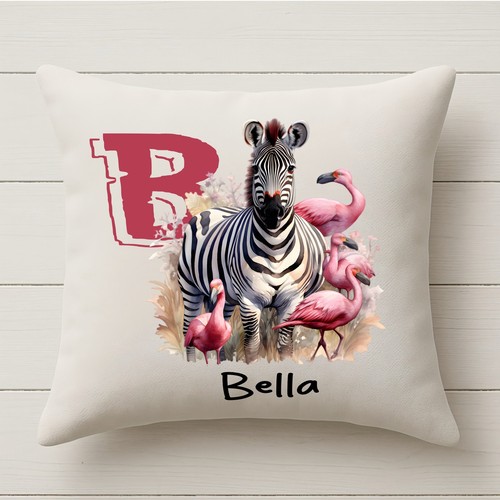 Personalised zebra cushion - personalised,