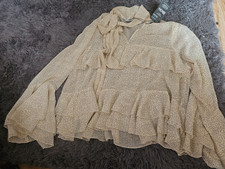 Rita Ora x Primark polyester Cream  pussybow blouse XL Blouse Top L UK 14 NWT