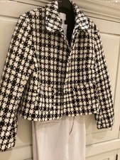 Cropped Boucle Jacket Black White Check Brand New with Tags 8-10 UK H&M