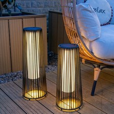Black rattan outdoor solar - rattan,