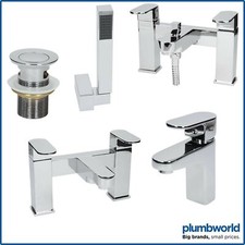 Modern Bathroom Tap Set Mono Basin Mixer Bath Filler Shower Lever Handle Chrome