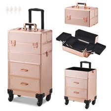 4 IN 1 Mobile Makeup Trolley Nail Technician Organizer Hairdressing Beauty Case