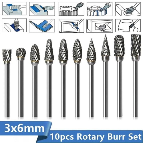10pcs rotary burr bit tungsten - 10pcs,