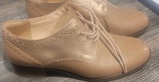 Ladies Brogue Shoes Clarks UK 5 EU 38 Rose Gold And Biege