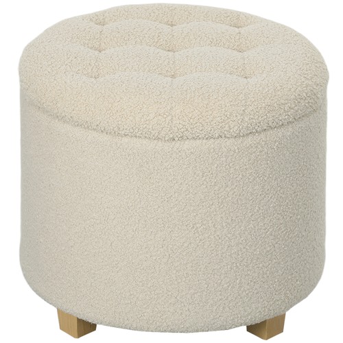 Storage ottoman cream teddy - cream,