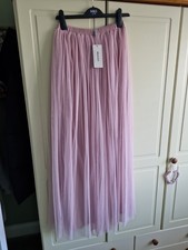 Ladies Long Pink Tulle Skirt. Size 10