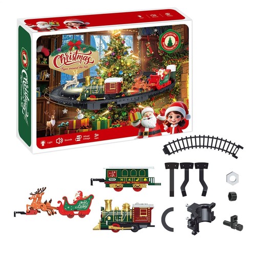 Christmas train set locomotive - set,