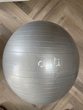 Opti Silver Gym Ball 55cm Exercise Workout Fitness Yoga Pilates With Pump P1F4