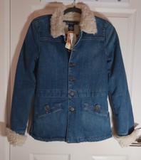 Earl Jeans Y2K Denim Jacket Sherpa Lining BNWT Size S. Very Rare!