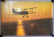 Vintage 1980s Athena Reproductions poster - Up, Up And Away (bi-plane sun)