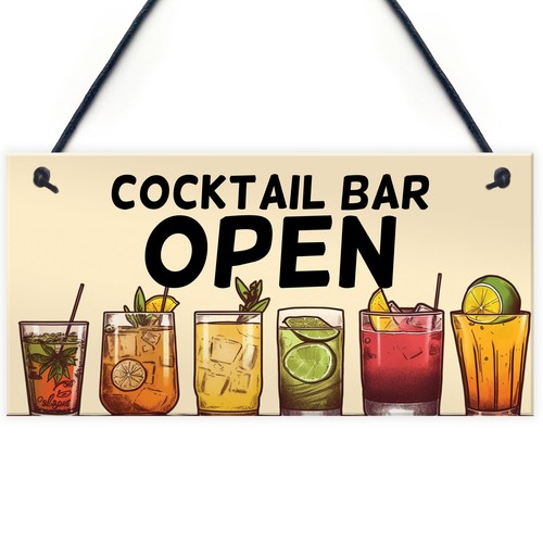 Open cocktail bar signs and - open,