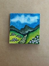 Watercolor canvas magnet 2x2