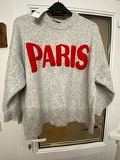 Ladies 20/22 XL Jumper In Light Grey PARIS BNWT George At Asda