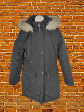 WOMENS CALVIN KLEIN SMALL BLACK DUCK DOWN PADDED WINTER ZIP UP PARKA COAT JACKET