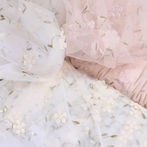 Floral embroidered tulle - floral,