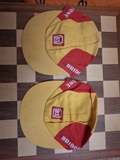 RARE 2x Vintage 1970s Bridgestone Advertising Golf Cap Yellow & Red Size Large