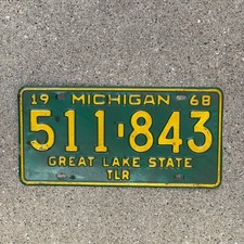 1968 Michigan Trailer License