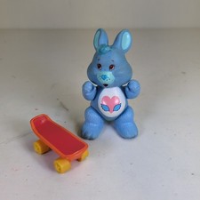Swift Heart Rabbit Care Bears Figure Poseable w/ Skateboard 3" Vintage 80s