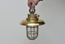 Vintage old brass ships lamp